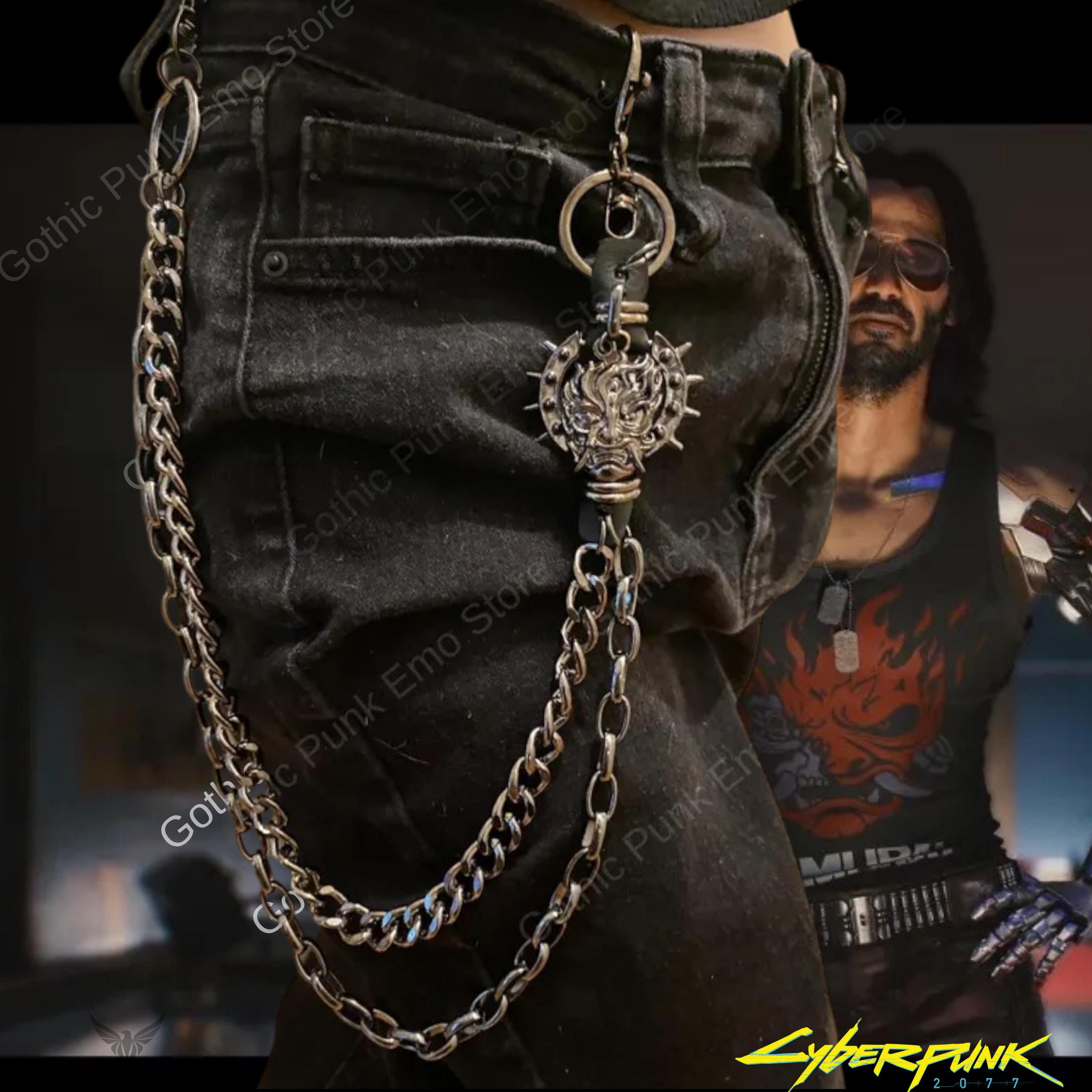 Cyberpunk 2077 Pants Chain: Edgerunner Style, Gothic Biker