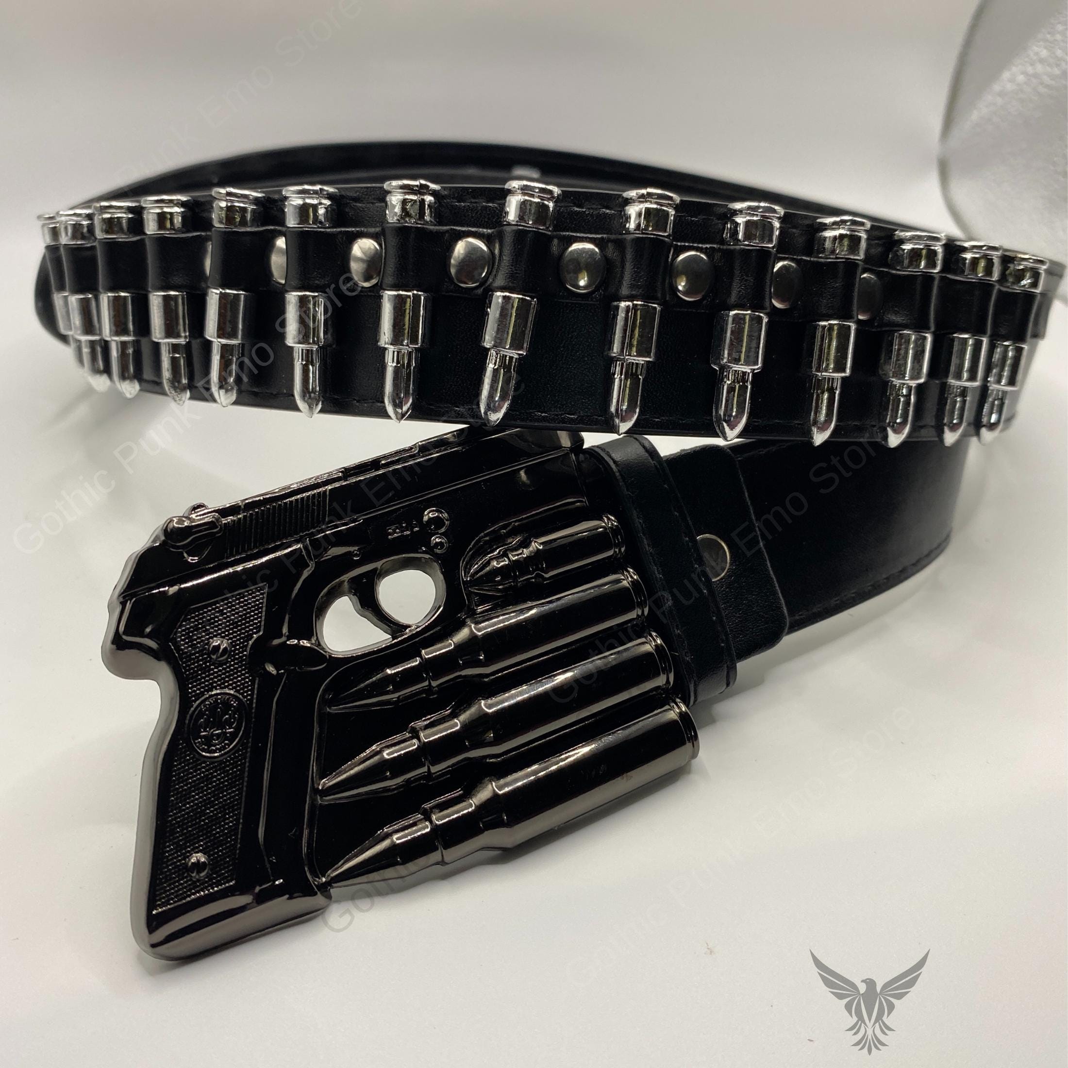 Bullet Belt Punk Gun, Vegan Leather, Gothic Heavy Metal Fashion - Etsy