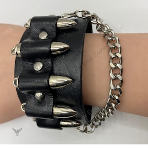 Bullet Bracelet Punk ,Tactical Gun,Gothic,Heavy Metal bullet Wrist Jewelry,Punk fashion,Goth Fashion,Cosplay accessories,Costume,Hand made