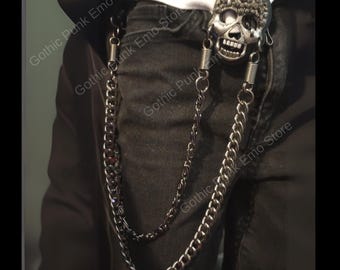 Wallet Chain Heavy Metal Spiked Gothic Layered O Ring Belt