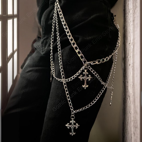 Cross Pants Chain: Punk Biker Wallet Chain - Alloy Streetwear - Etsy