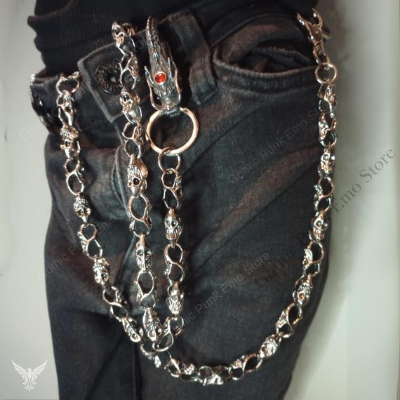 Gothic Skull Chain Belt: Edgy Punk Fashion Accessory