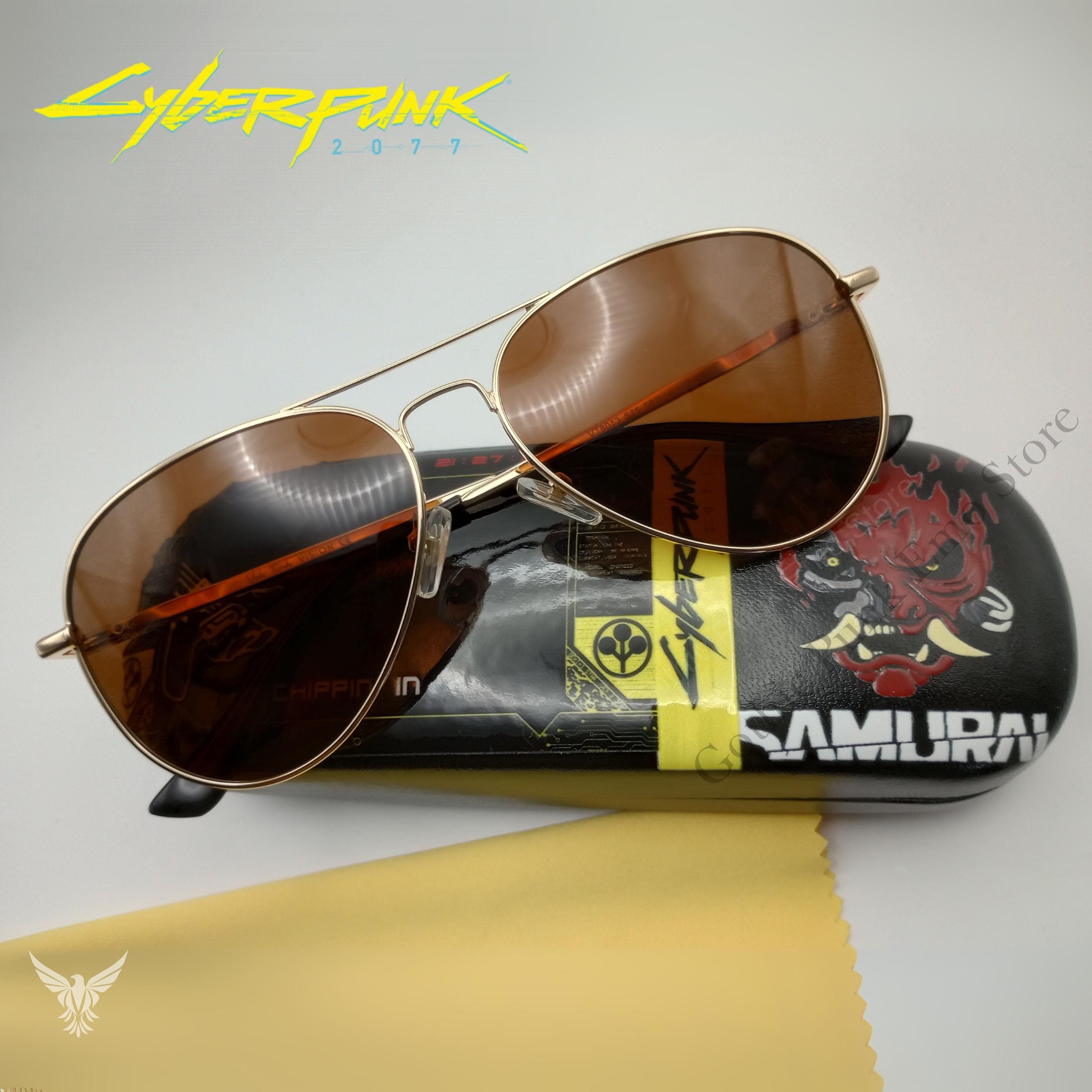 Johnny Silverhand Glasses With Case: Cyberpunk 2077 Cosplay