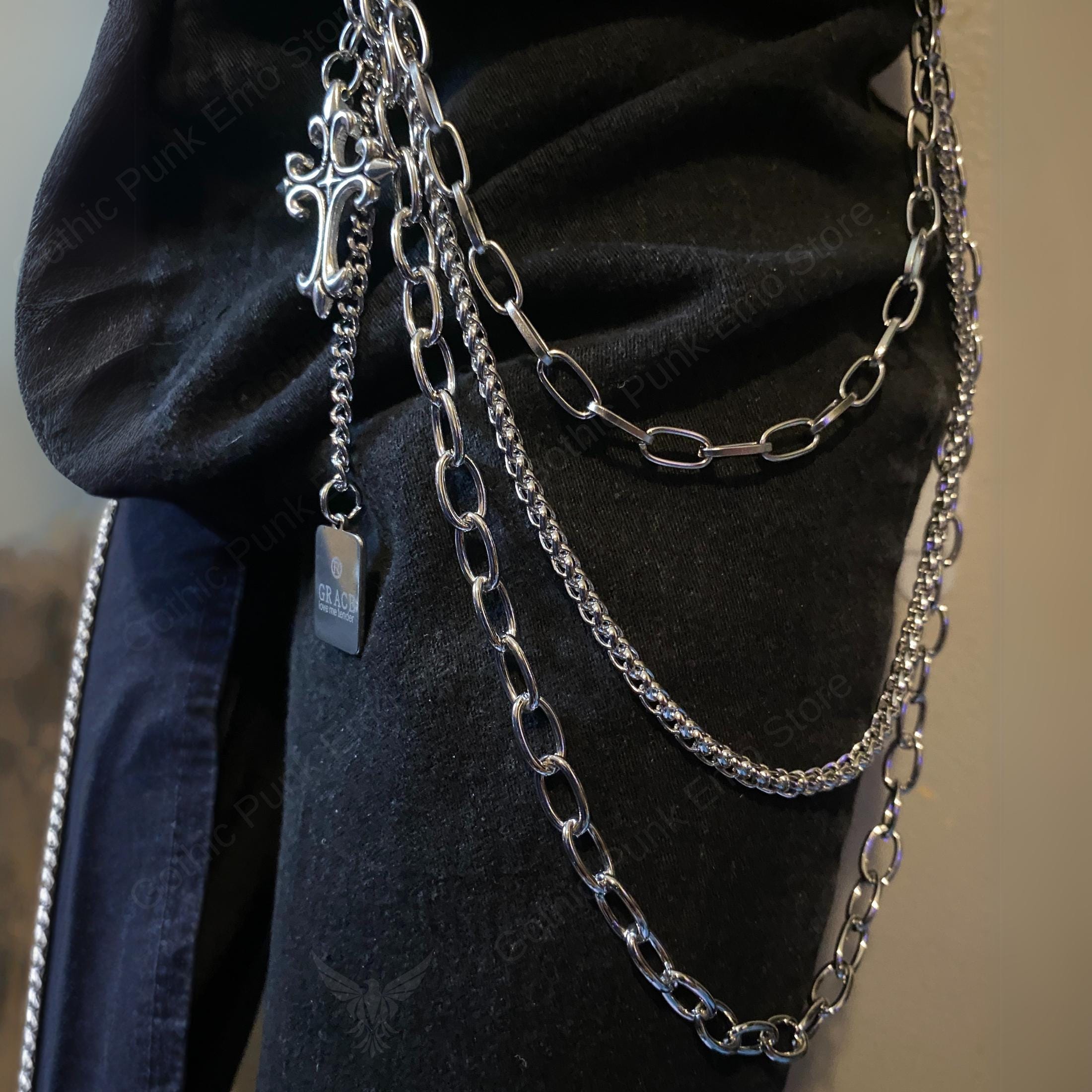 Cross Pants Chain: Punk Biker Wallet Chain - Alloy Streetwear - Etsy
