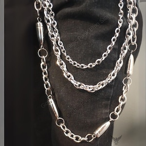 Cinturón de bala, cartera, cadena, heavy metal, pantalones góticos, pistola, punk, gótico, grunge, años 90, vaqueros alternativos, emo, llaves, motociclista, ropa de calle, pantalón de cadera, WWWY