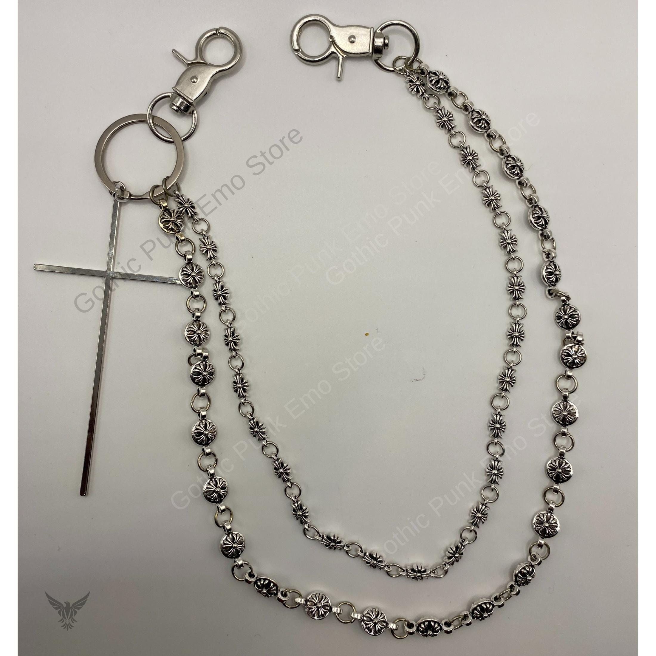 小物 Wallet chain y2k Y2k Chrome Wallet Chain - Etsy