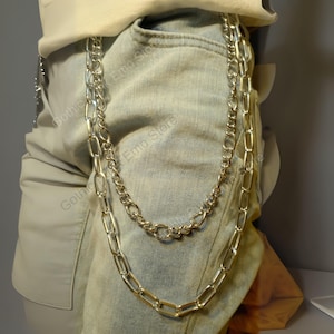 Cadena para pantalones Y2K, accesorio de cosplay, cadena ligera para cinturón, inspirada en el anime, cadena para atuendos de festival, cadena esencial para cinturón punk rock para cosplay.