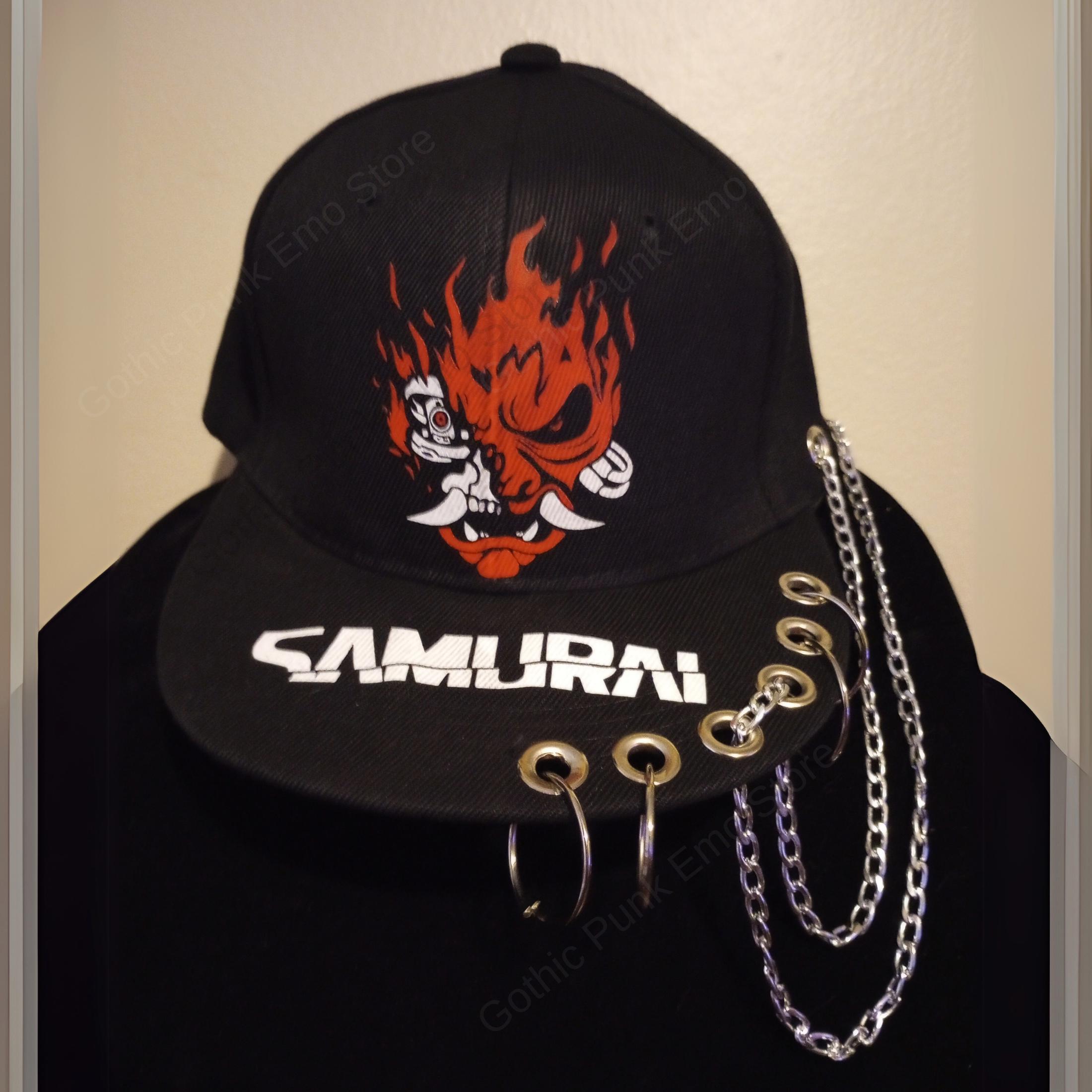 Cyberpunk 2077 Samurai Baseball Cap: Edgerunner Cosplay, Gothic