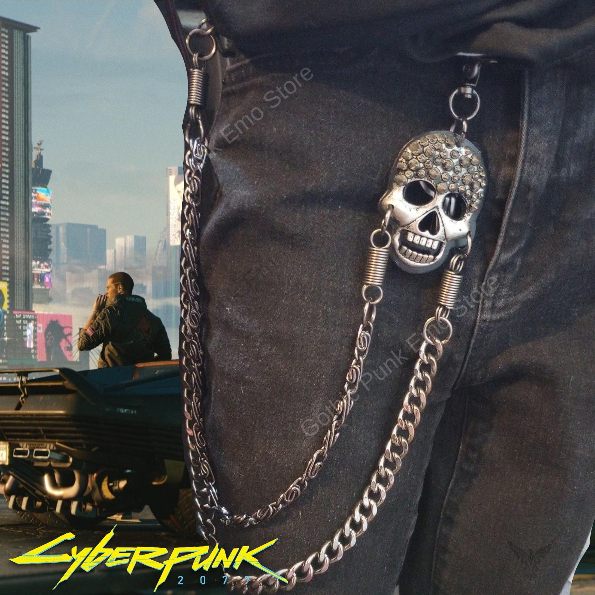 6988 Punk Pants Chain Skull Wallet Biker Jean Pocket Unisex Silver Skull Jeans Chain - Hip Hop Rock Punk Gothic Biker  main image 2