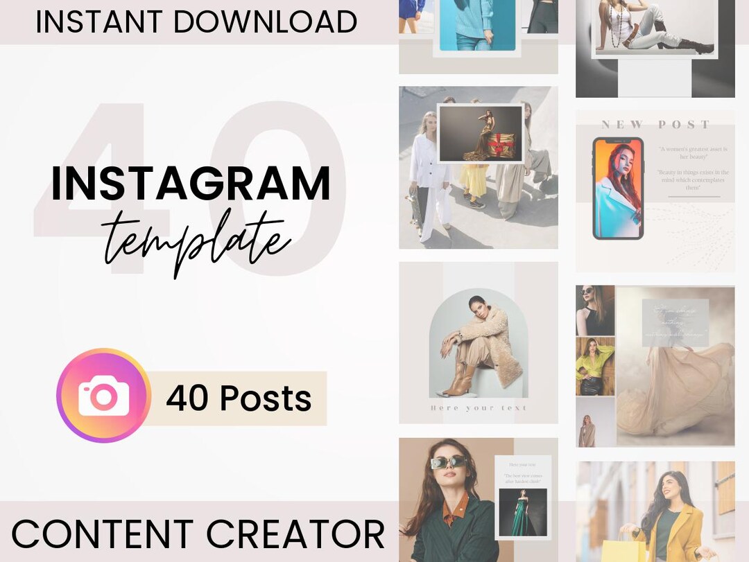 Boho Fashion Instagram Post Template: Canva Editable (instant Download ...