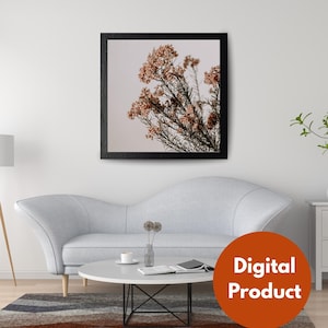 Minimalist Dried Wildflower Print | Botanical Wall Art | Neutral Floral Digital Download | Boho Home Decor | Instant Download