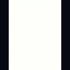 May include: A white background with a few small, light grey spots.