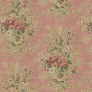 Royal Bloom Rosewater-Pink Blue Taupe Flower Bouquet Printed PK Lifestyle Fabric