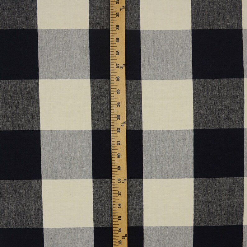3163 9 Large 4 Inch Black Cream Buffalo Check Fabric Etsy