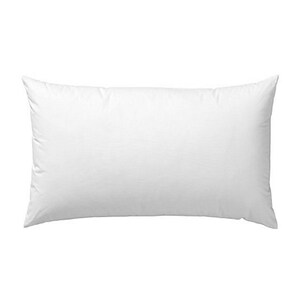 May include: A rectangular white pillow with a soft, textured surface. The pillow has a classic shape with pointed corners. The pillow is designed for comfort and support, suitable for sleeping.