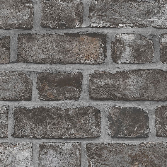 BG21584 Rust Tan Grey Brick Wallpaper