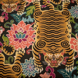 Tiger Eye Slate Multicolored Animal Floral Print P Kaufmann Fabric