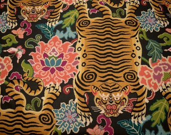 Tiger Eye Slate Multicolored Animal Floral Print P Kaufmann Fabric
