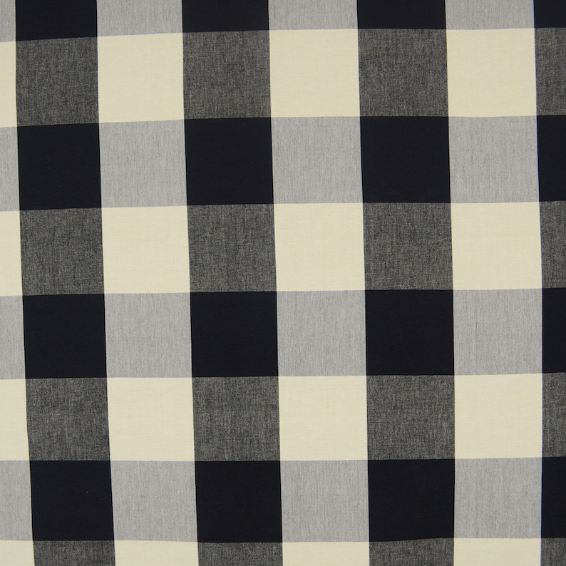 3163 9 Large 4 Inch Black Cream Buffalo Check Fabric Etsy