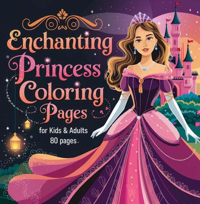 Enchanting Princess Coloring Pages – 80 Royal Designs | Instant ...