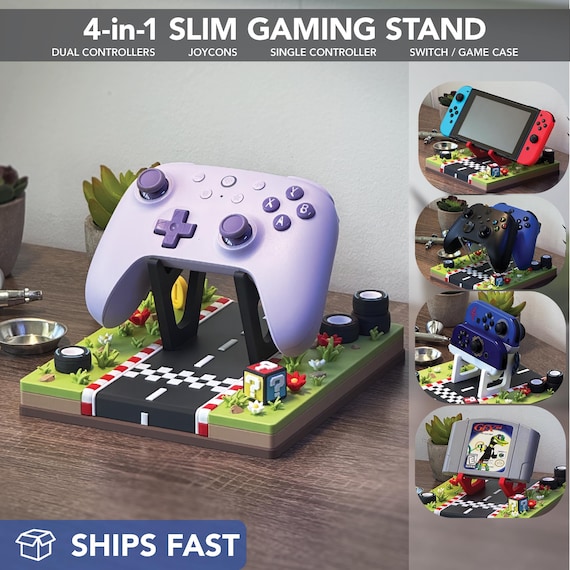 Kart Racing Controller Stand PS5 Controller Holder Switch Case Xbox Stand Joycon Holder Gamer Gift for Him Gaming Accessory Video Game Decor