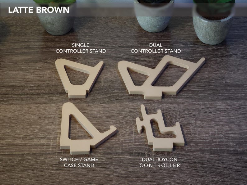 Interchangeable Controller / Console Stands, PS5, Xbox, Switch, Joycon | Fits TheDisplayBay Stands Latte Brown