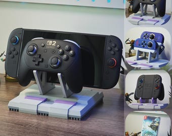SNES Switch and Switch Pro Controller Display Stand, Joycons
