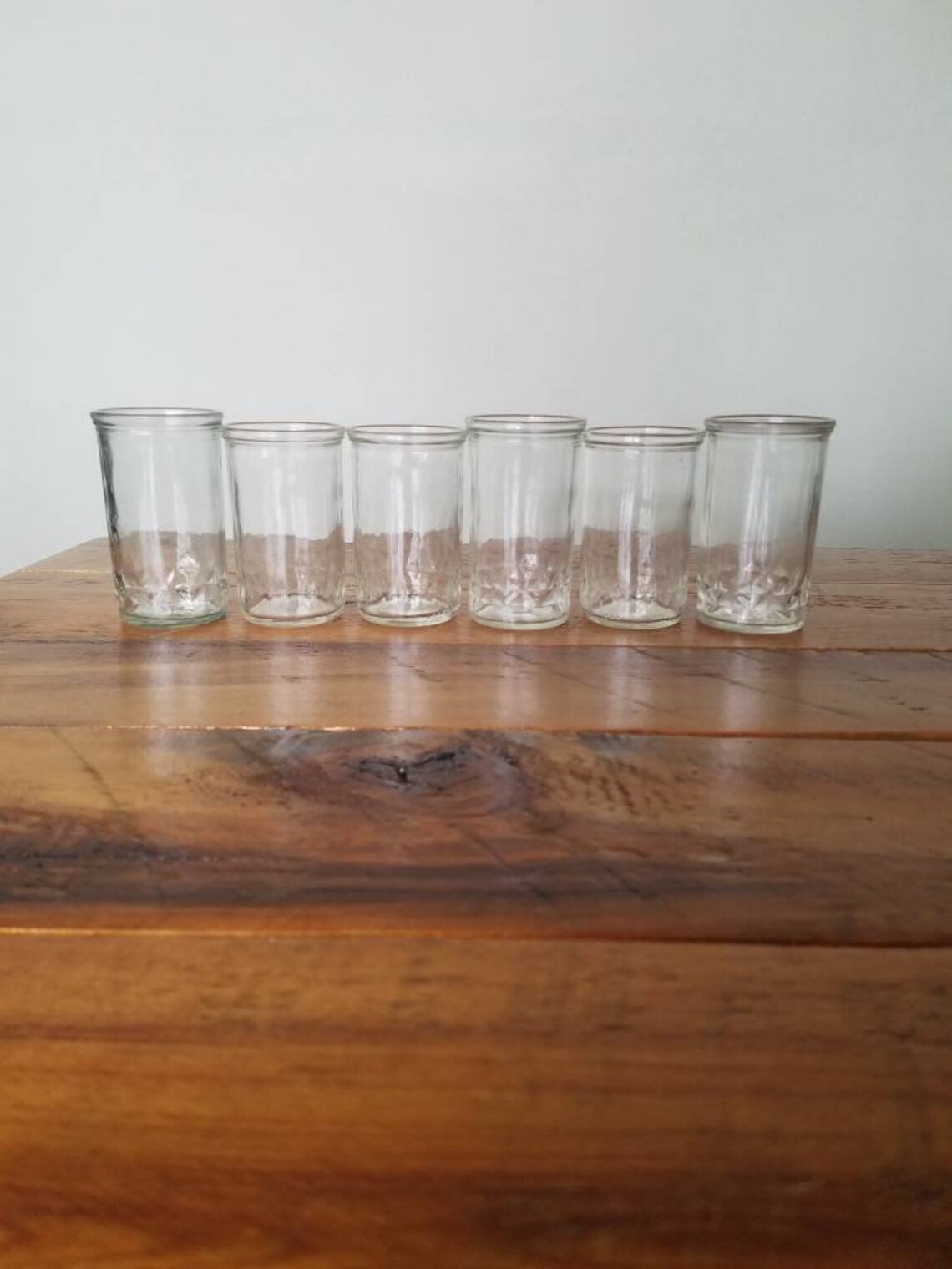 Vintage Juice Glasses // Set of 6 Clear Glasses, Vintage Glassware