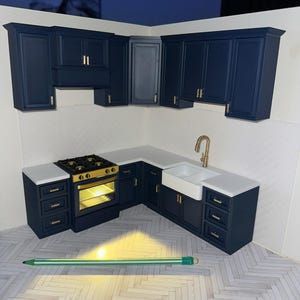 1:12 Scale Modern dollhouse Farmhouse Kitchen Miniature