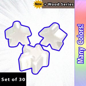 Custom Colored Meeples. Set of 30 Board Game Tokens, Replacement Game Pieces, Tabletop Accessories in 19 Colors, Glossy or Metallic