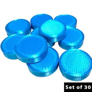 Chillspine Blue Board Game Tokens - 30 Shiny Silk Counters for Tabletop & Replacement Game Pieces
