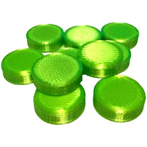 Slimesheen Green Eco-Friendly Game Tokens – Silk Finish, 30 Markers for Tabletop Play