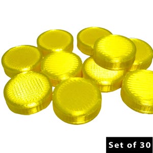 Fichas de jogo amarelas Lemon Pop – Contadores PLA com acabamento acetinado para jogos de mesa