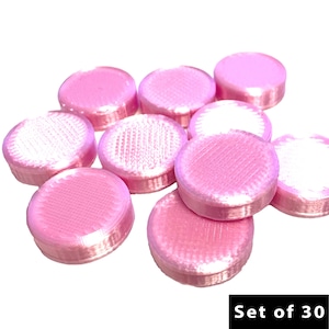 Cotton Candy Pink Game Tokens - Shiny Silk Markers for Board Games, Tabletop Counters, Custom Game Pieces (Set of 30)