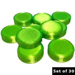 Slimesheen Green Game Tokens – 30 Silk Finish Markers for Tabletop Games