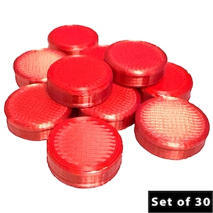 Red Silk Board Game Tokens – 30 PLA Markers for RPGs & Tabletop