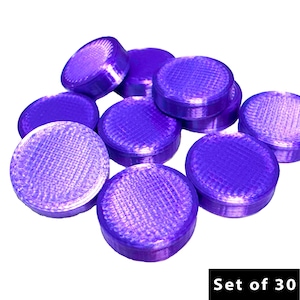 Board Game Tokens - Witchgleam Purple Markers, Tabletop Accessories, Shiny Gaming Pieces (Set of 30)