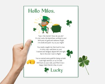 Bewerkbare kabouterbrief: St. Patrick's Day afdrukbaar (pdf)