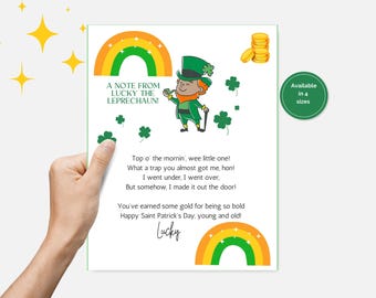 Printable Leprechaun Letter for Kids: St. Patrick's Day Note (Digital Download)