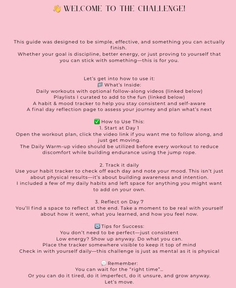 7-day Jump Rope Fitness Challenge | Workout Program+ Follow-along ...