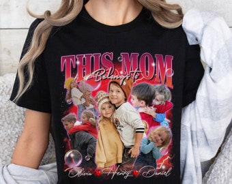 Mother's day custom photo sweatshirt, Mom gift from kids, Mothersday gift Bootleg, Custom mama sweatshirt, momma sweatshirt