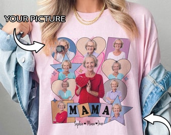 Custom Mom Photo Vintage Shirt, Custom Bootleg Rap Tee, Personalized Mama Shirt, Custom Shirt Birthday Gifts For Mom, Mother's day Tshirts