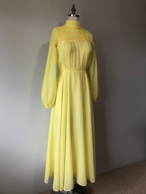 Gorgeous Yellow Gown / Vintage Sheer Light Dress … - image 4