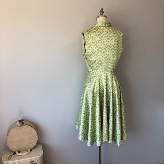 Green Handmade Day Dress / Handmade Vintage 60s D… - image 3
