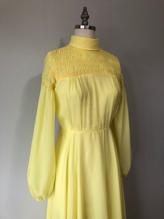 Gorgeous Yellow Gown / Vintage Sheer Light Dress … - image 5
