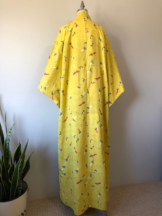 Yellow Vintage Kimono / Lounge Wear / Carrot Turn… - image 5