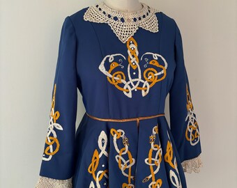 Vintage Irish Dance Dress, Embroidered Celtic Knot, Lace Collar (33" Bust)  - Etsy Canada