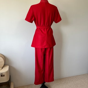 Rood Vintage Uniform / Vintage Pak / Verpleegsters Uniform / Canadees Made Uniformen / Rode Server TweedeLig / Wit Trim afbeelding 9