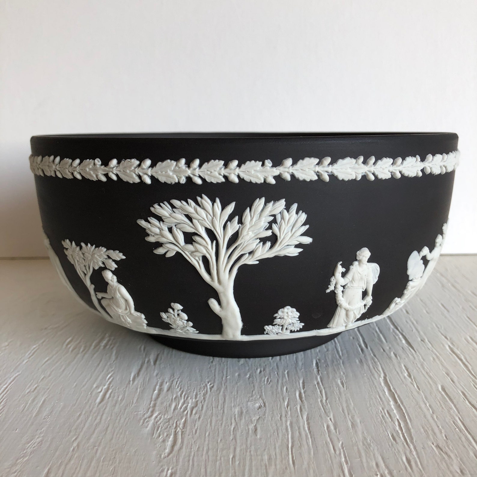 Antique Rare Wedgwood Bowl / Black Ceramic / Grecian Detailing Etsy