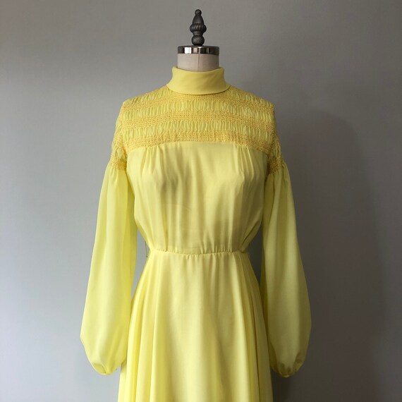 Gorgeous Yellow Gown / Vintage Sheer Light Dress … - image 3